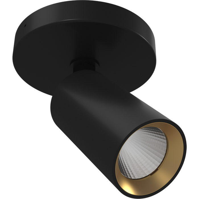 RAB COLUMN Track Light 6W Single Head CCT Selectable 3000K/4000K/5000K surface Mount 36 Degree Beam Angle Black 120V (COL6SMB)