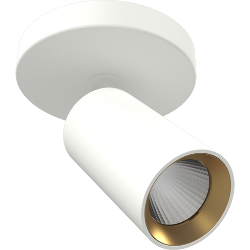 RAB COLUMN Track Light 6W Single Head CCT Selectable 3000K/4000K/5000K surface Mount 36 Degree Beam Angle White 120V (COL6SM)