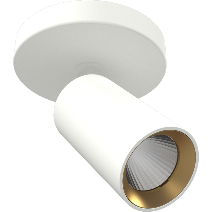 RAB COLUMN Track Light 6W Single Head CCT Selectable 3000K/4000K/5000K surface Mount 36 Degree Beam Angle White 120V (COL6SM)