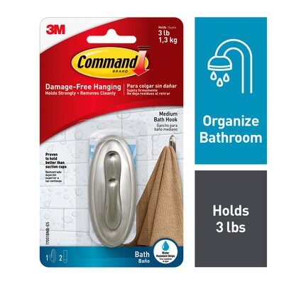 3M - 31499 Command Traditional Hook 17051Bn-B Medium Brushed Nickel (7000047606)