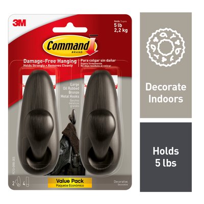 3M - 73128 Command Large Forever Classic Oil Rubbed Bronze Metal Hook Fc13-Orb-2Es (7100085155)