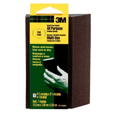 3M - 07053 Sanding Sponge Cp040-12-Cc 2-7/8 Inch X 4 7/8 Inch X 1 Inch Fine (7100101245)