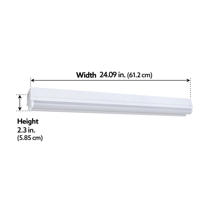 Feit Electric 2 Foot 20W 3-In-1 Dual Lamp LED Strip Light CCT Selectable 3000K/4000K/5000K (STRP/2X2/4WY/LED/V1)