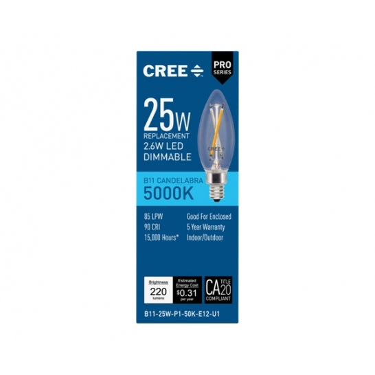 Cree C-Lite Pro Generation 1 4W 350Lm 2700K 90 CRI E12 Base (B11-40W-P1-27K-E12-U1)