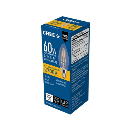 Cree C-Lite Pro Generation 1 4W 350Lm 2700K 90 CRI E12 Base (B11-40W-P1-27K-E12-U1)