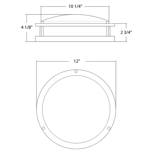RAB 12 Inch CRVFAD Decorative Flush Mount With Decorative Ring 16W CCT Selectable 2700K/3000K/3500K/4000K/5000K 120-277V Microwave Sensor Emergency Battery Backup (CRVFAD-12R/MVS/EM)