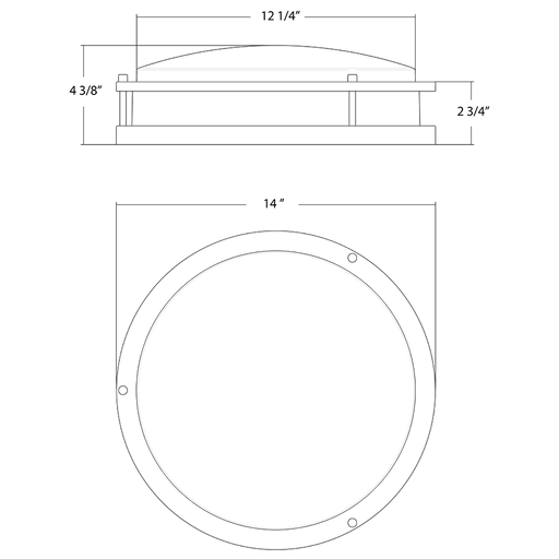 RAB 14 Inch CRVFAD Decorative Flush Mount With Decorative Ring 20W CCT Selectable 2700K/3000K/3500K/4000K/5000K 120-277V Microwave Sensor Emergency Battery Backup (CRVFAD-14R/MVS/EM)