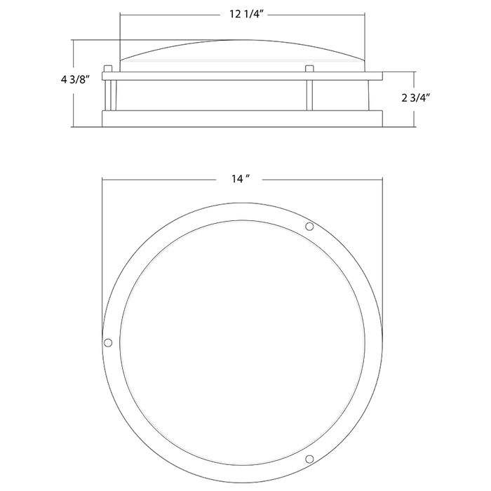 RAB 14 Inch CRVFAD Decorative Flush Mount With Decorative Ring 20W CCT Selectable 2700K/3000K/3500K/4000K/5000K 120-277V Microwave Sensor Emergency Battery Backup (CRVFAD-14R/MVS/EM)
