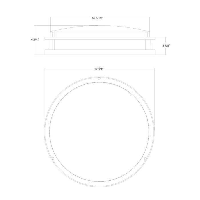 RAB 18 Inch CRVFAD Decorative Flush Mount With Decorative Ring 35W CCT Selectable 2700K/3000K/3500K/4000K/5000K 120-277V Microwave Sensor Emergency Battery Backup (CRVFAD-18R/MVS/EM)