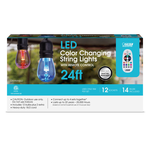 Feit Electric 24 Foot 8W Color Changing LED String Lights (SL24-12/RGBW)