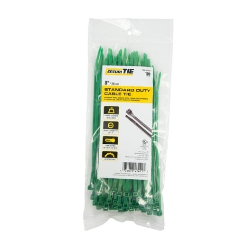Gardner Bender Cable Tie 8 Inch 50 Pound Green 100 Per Bag (CT8-50100G)