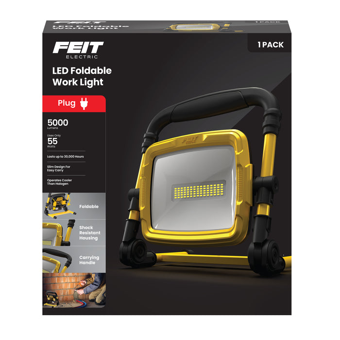 Feit Electric 5000Lm Plug-In Foldable LED Work Light (WORK5000XLPLUGFOLD)