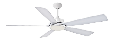 Delta Breez Pleasanton 72 Inch Ceiling Fan White 5 Blade With Remote And 20W Dimmable LED Light (VCA725LED-HEWH)