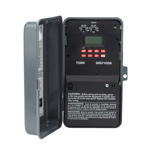 Tork Astronomic Digital Timer With Holiday And Input 1 Channel 20A 120-277V Indoor Metal Enclosure (DGU100A-Y)