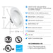 Feit Electric 5-6 Inch 14.3W [120W Equivalent] CCT Selectable 2700K/3000K/3500K/4000K/5000K High Output LED Recessed Downlight 4-Pack (LEDR56HO/6WYCA/4)