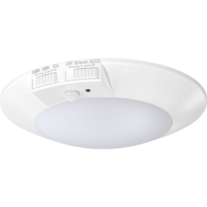 RAB 4 Inch Surface Mount LED Disk Round 8W 90 CRI CCT Selectable 2700K/3000K/3500K/4000K/5000K 120V PIR Sensor (DISK-4/PIR)