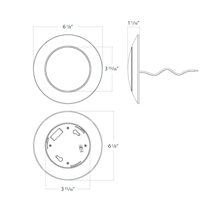 RAB 4 Inch 9W DISK17 CCT Selectable 2700K/3000K/3500K/4000K/5000K 90 CRI 120V Dimmable White (DISK17-4)