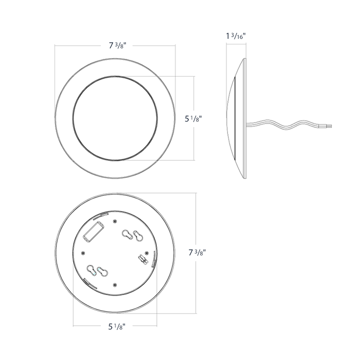 RAB 6 Inch 10W DISK17 CCT Selectable 2700K/3000K/3500K/4000K/5000K 90 CRI 120V Dimmable White (DISK17-6)