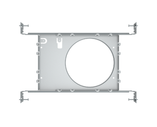 RAB 6 Inch Wafer Mounting Plate With Drywall Collar And Extension Bar (DLPLATE/WFR6/NB/CL)