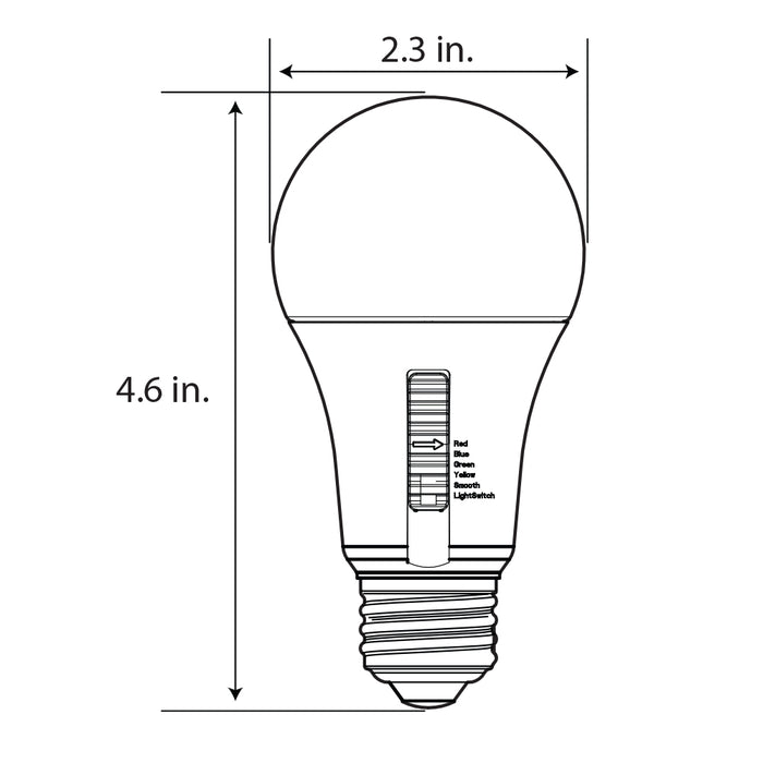 Feit Electric Color Changing A19 Party Bulb (A19/RGBY/6WY/LEDI)