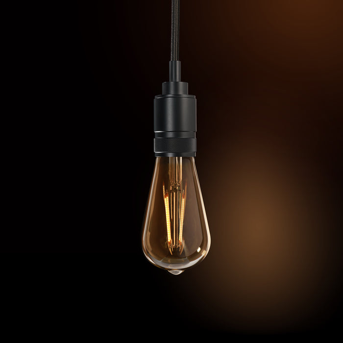 Feit Electric Industrial Style Pendant Light Fixture Matte Black Finish No Bulb Or Shade Included CCT Selectable 2700K-6500K (PN/BLK)