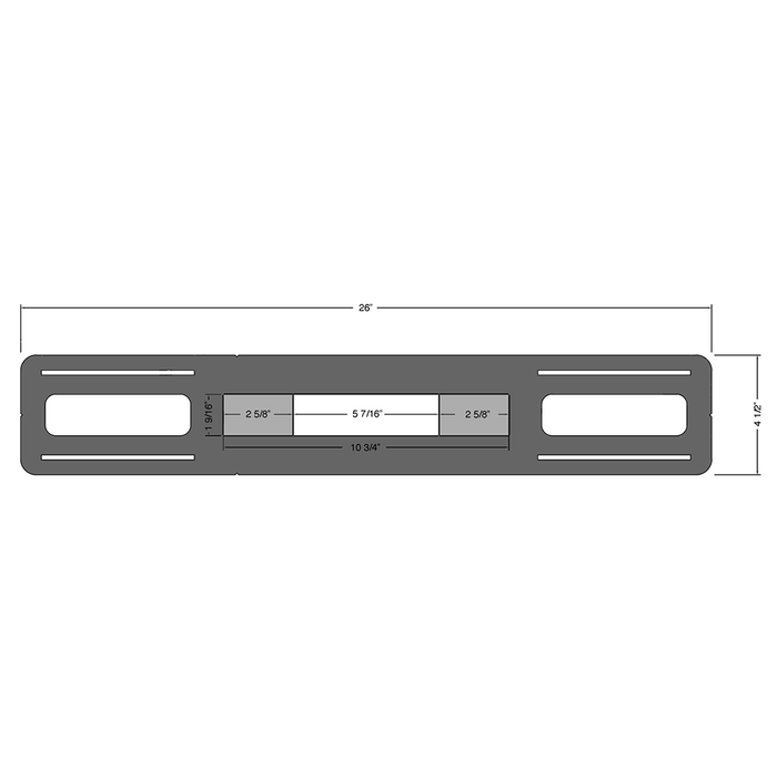 Lotus LED Lights Mounting Plate For Linear 5 And 10 Head 26 Inch Flat (MP-5-10-LIN)