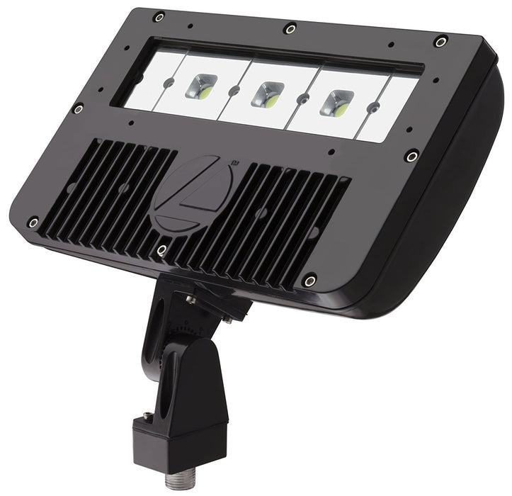 Lithonia 54W LED Floodlight 5000K 120-277V 70 CRI 7794Lm Wide Flood Dark Bronze Fixture Knuckle Mounting DLC Premium (DSXF2 LED P1 50K)