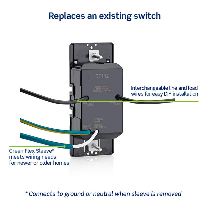 Leviton White 15A Single Pole Decora In-Wall 12-Hour Countdown Timer Switch 5-Button 2/4/8/12 Hours (DT112-1LW)
