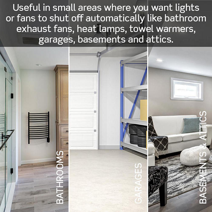 Leviton White 15A Single Pole Decora In-Wall 30-Minute Countdown Timer Switch 5-Button 5/10/15/30 Minutes (DT130-1LW)