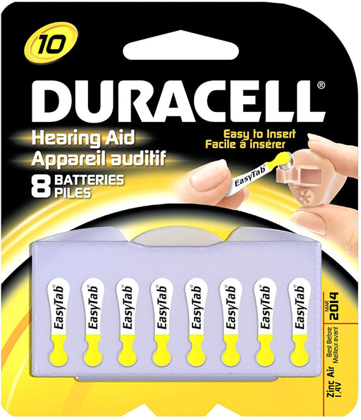 Duracell 4133366118 Easy Tab Hearing Aid Battery 8 Pieces Per Card (DA10B8)