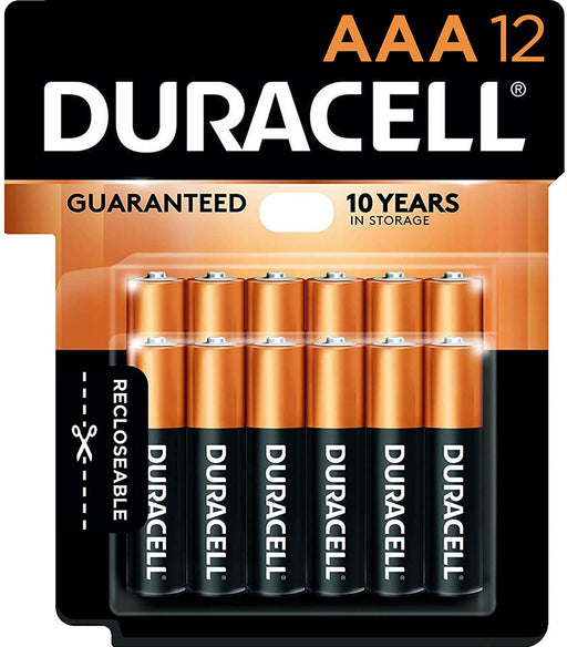 Duracell 4133378164 Coppertop AAA Recloseable 12 Pack (MN24RT12Z)