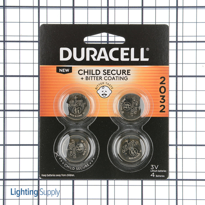 Duracell Lithium Coin Cell Battery 3V 225mAh CR2032 4-Pack (DL2032B4PK)
