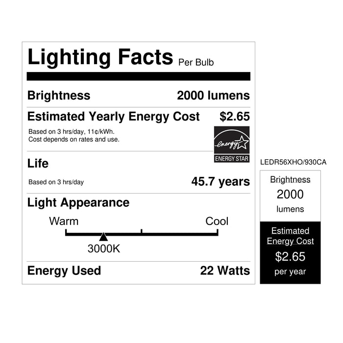 Feit Electric 5-6 Inch Bright White 3000K High Output LED Recessed Downlight (LEDR56XHO/930CA)