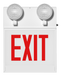 RAB Chicago Combination 1-Face 2-Head Emergency Red Letter White Panel Remote Capacity No Arrow (ECOMBO-1RCH)