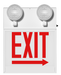 RAB Chicago Combination 1-Face 2-Head Emergency Red Letter White Panel Remote Capacity Right Arrow (ECOMBO-1RARCH)