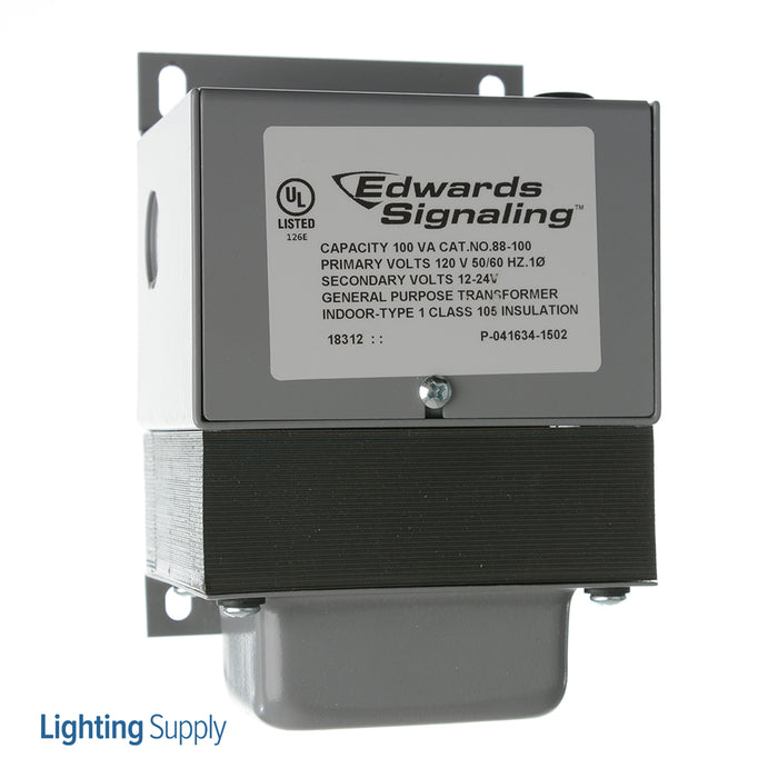 Edwards Signaling 100W Power Transformer 120V Primary 12VAC 50Va Or 24VAC 50Va Secondary (88-100)