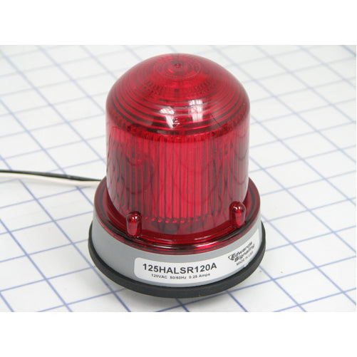 Edwards Signaling Halogen Beacon Red NEMA 4X Enclosure Gray Base 120VAC 50/60 Hz 0.200A (125HALSR120A)