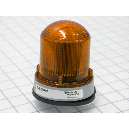 Edwards Signaling 125Xbr Class Xtra-Brite LED Dual-Mode Beacon Amber Lens Gray Base 120VAC (125XBRMA120A)