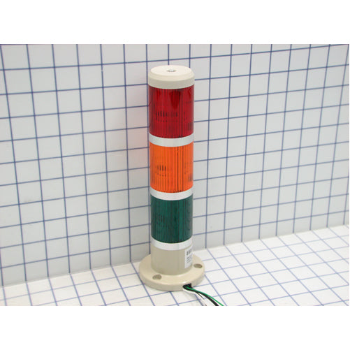 Edwards Signaling 3-High Flashing Stacklight Designed For Multi-Status Indication Lens Colors Are From Top To Bottom Red Amber And Green 24V AC/DC Surface Mount (113FS-RGA-AQ)