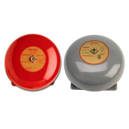 Edwards Signaling Fire Alarm Bell 10 Inch 250Mm Vibrating Diode 24VDC Gray (439D-10AW)