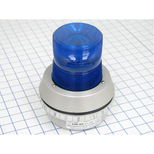 Edwards Signaling Light Duty Indoor/Outdoor Strobe Designed For PLC Direct Conduit Or Box Mounted Blue Lens 120VAC (95B-N5)