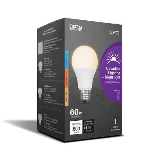 Feit Electric A19 Day And Night Circadian Plus Night Light LED Light Bulb (OM60NL2CCTCAHLTHLEDI)