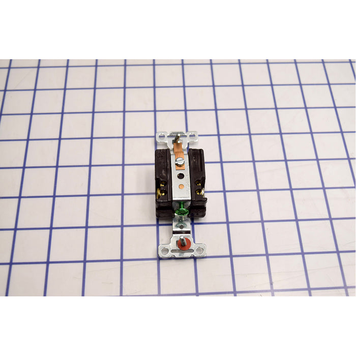 Leviton Single Receptacle Outlet Heavy-Duty Hospital Grade Smooth Face 15 Amp 125V Back Or Side Wire NEMA 5-15R 2-Pole 3-Wire Self-Grounding Brown (8210)