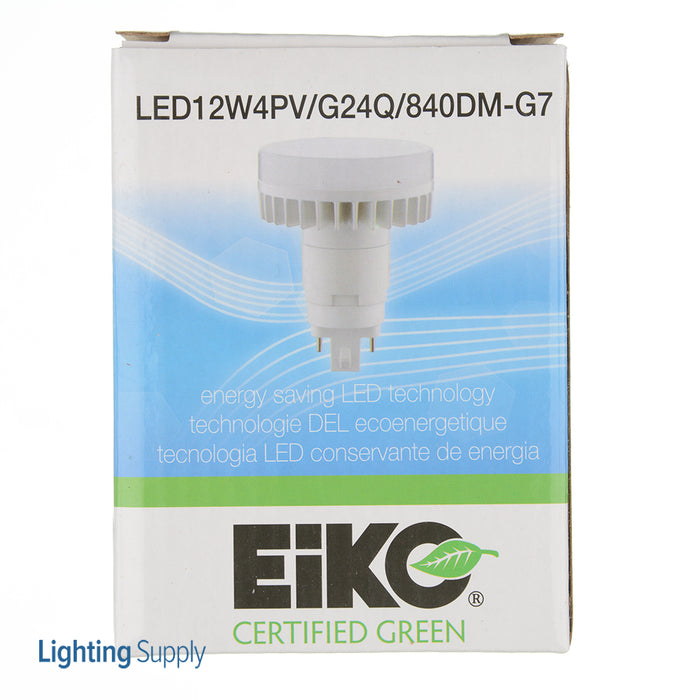 EIKO LED12W4PV/G24Q/840DM-G7 Line Voltage And Electronic Ballast Compatible 4-Pin 12W 1100Lm Vertical G24q Base 80 CRI 4000K (10171)