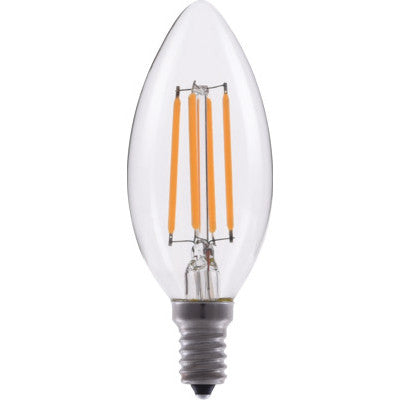 EIKO LED4.5WB11E12/FIL/827-DIM-G7 LED Advantage Filament B11 320 Degree 4W 500Lm Dimmable 80 CRI 2700K E12 120V Clear (09859)