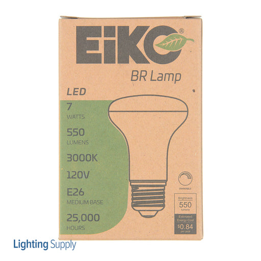 EIKO LED7WBR20/830-DIM-G9 LED BR20 Reflector Flood 7W-550Lm Dimmable 3000K 80 CRI 120V E26 (10764)