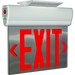 RAB Thermoplastic Edgelit Exit Sign Double Face Mirror Panel Selectable Red Or Green Letters White Housing (ELS-MP)