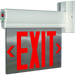 RAB Thermoplastic Edgelit Exit Sign Double Face Mirror Panel Selectable Red Or Green Letters White Housing (ELS-MP)