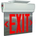 RAB Thermoplastic Edgelit Exit Sign Double Face Mirror Panel Selectable Red Or Green Letters White Housing (ELS-MP)