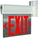 RAB Thermoplastic Edgelit Exit Sign Double Face Mirror Panel Selectable Red Or Green Letters White Housing (ELS-MP)